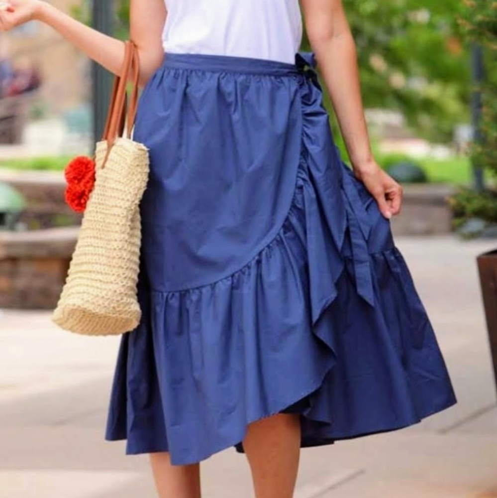 Assymetrical Wrap Midi Skirt